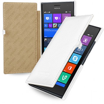 Кожаный чехол горизонтальная книжка (нат. кожа) с защелкой для Nokia Lumia 730/735 