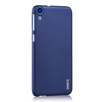 Пластиковый матовый металлик чехол для HTC Desire 820 Синий