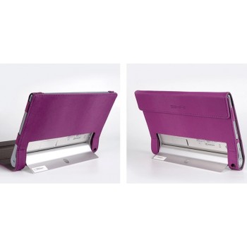 Чехол смартфлип подставка текстурный с рамочной защитой и магнитными клапанами крышки для Lenovo Yoga Tablet 2 8 Фиолетовый