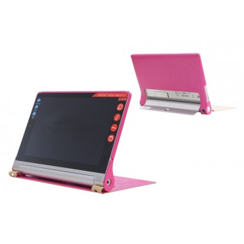 Чехол флип подставка текстурный серия Glossy Shield на поликарбонатной основе для Lenovo Yoga Tablet 2 8 Розовый