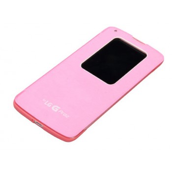 Чехол с окном вызова для LG G Pro 2 Розовый