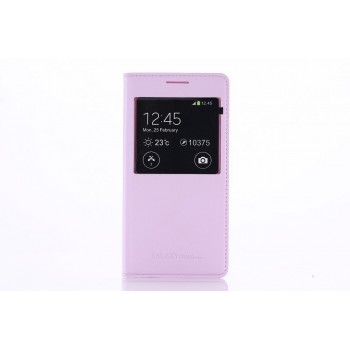 Чехол смарт флип на пластиковой встраиваемой основе с окном вызова для Samsung Galaxy Grand Prime Розовый