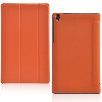 Чехол флип подставка сегментарный на поликарбонатной основе для Lenovo Tab S8 Оранжевый