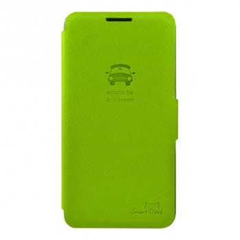 Тонкий чехол флип с отделением для LG Optimus G2 Зеленый