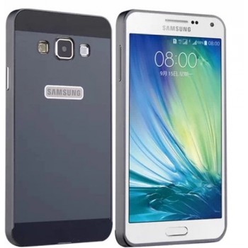 Двухкомпонентный чехол с металлическим бампером и поликарбонатной накладкой для Samsung Galaxy A7 Черный