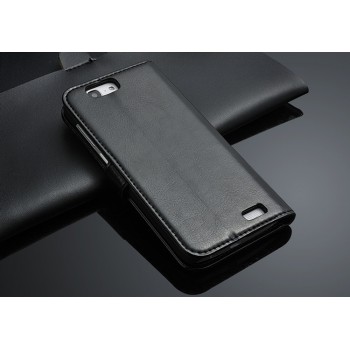 Чехол портмоне подставка с крепежной застежкой для Huawei Ascend G7 Черный