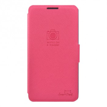 Тонкий чехол флип с отделением для LG Optimus G2 Розовый