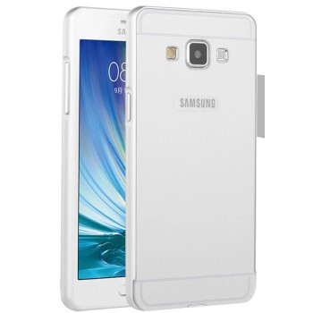 Двухкомпонентный чехол с металлическим бампером и поликарбонатной накладкой для Samsung Galaxy A7 Белый