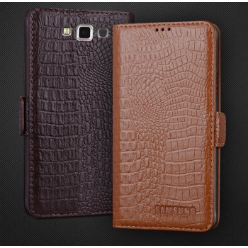 Кожаный чехол портмоне (нат. кожа крокодила) для Samsung Galaxy A7