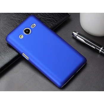 Пластиковый матовый металлик чехол для Samsung Galaxy Core 2 Синий