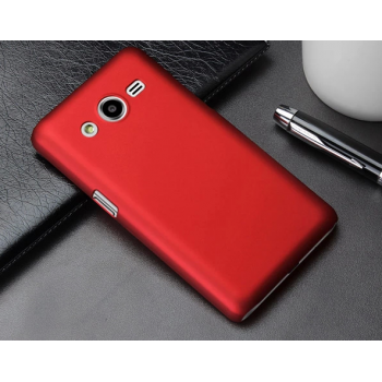Пластиковый матовый металлик чехол для Samsung Galaxy Core 2 Красный