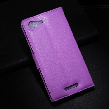 Чехол портмоне подставка на силиконовой основе с магнитной защелкой для Sony Xperia E3 Фиолетовый