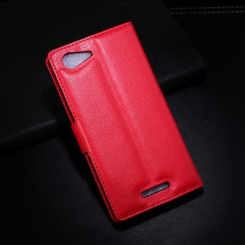 Чехол портмоне подставка на силиконовой основе с магнитной защелкой для Sony Xperia E3 Красный