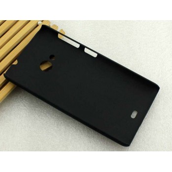 Пластиковый матовый металлик чехол для Microsoft Lumia 535 Черный