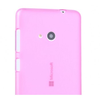 Силиконовый матовый полупрозрачный чехол для Microsoft Lumia 535 Розовый