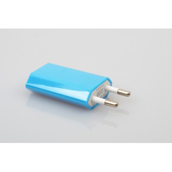 Универсальный сетевой 220В зарядный адаптер USB 5В 1000мА Синий
