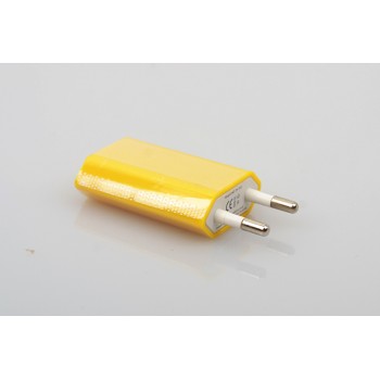 Универсальный сетевой 220В зарядный адаптер USB 5В 1000мА Желтый