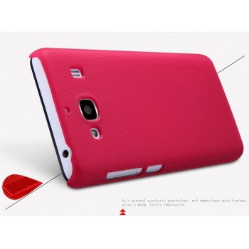 Пластиковый матовый нескользящий премиум чехол для Xiaomi RedMi 2 Красный