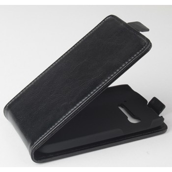 Чехол вертикальная книжка на пластиковой основе с магнитной застежкой для Alcatel One Touch Pop C5 Черный