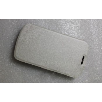 Чехол флип подставка текстурный на пластиковой основе для Alcatel One Touch Pop C5 Белый
