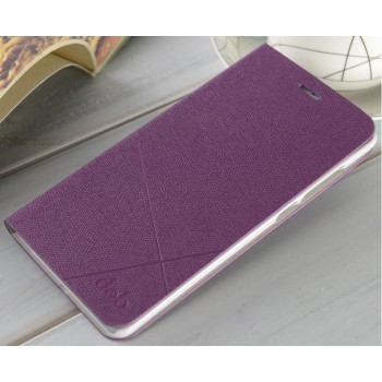 Текстурный флип чехол на пластиковой основе для Xiaomi Mi Note Фиолетовый