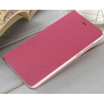 Текстурный флип чехол на пластиковой основе для Xiaomi Mi Note Розовый