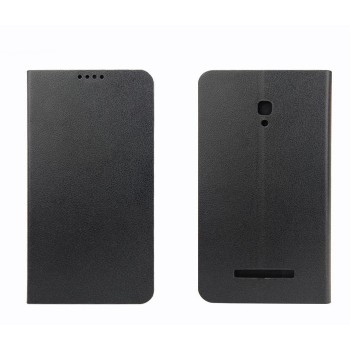 Чехол флип подставка на пластиковой основе с внутренним карманом для Alcatel One Touch Pop S9 Черный