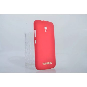 Пластиковый матовый непрозрачный чехол для Alcatel One Touch Pop S9 Красный