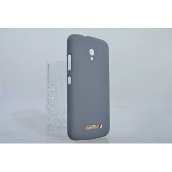 Пластиковый матовый непрозрачный чехол для Alcatel One Touch Pop S9 Серый