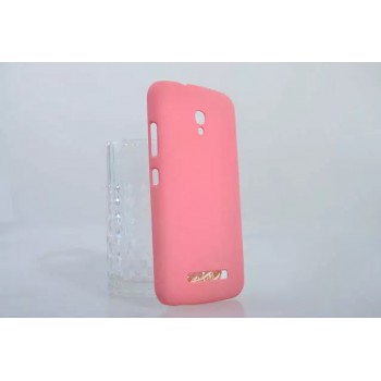 Пластиковый матовый непрозрачный чехол для Alcatel One Touch Pop S9 Розовый