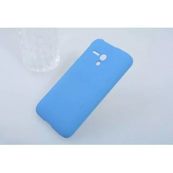 Пластиковый матовый непрозрачный чехол для Alcatel One Touch Pop D5 Голубой