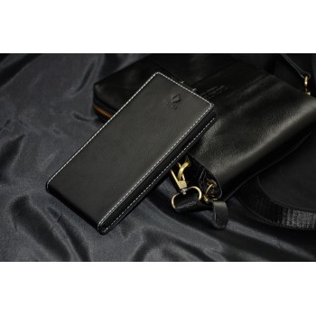 Кожаный чехол вертикальная книжка на пластиковой основе с магнитной застежкой для ZTE Blade L2 Черный