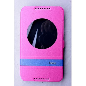 Чехол флип подставка дизайнерский на силиконовой основе с окном вызова для планшета Asus FonePad 8 Пурпурный