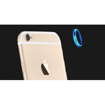 Металлическое защитное кольцо-накладка на объектив камеры для Iphone 6 Голубой