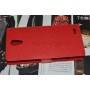 Кожаный чехол (нат. кожа) на клеевой основе для Philips S398, цвет Красный
