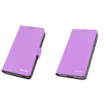 Чехол портмоне на силиконовой основе с магнитной застежкой для Philips S398 Фиолетовый