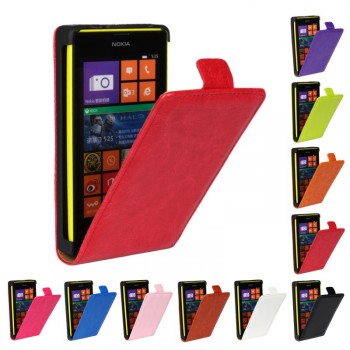 Глянцевый чехол вертикальная книжка на пластиковой основе с застежкой для Nokia Lumia 520