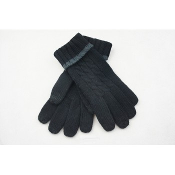 Зимние вязаные шерстяные сенсорные (трехпальцевые) женские перчатки дизайн Коса 