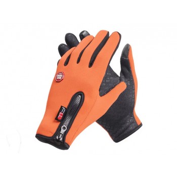 Спортивные нескользящие ветрозащитные водоотталкивающие сенсорные (двухпальцевые) перчатки размер S 