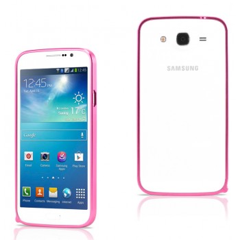 Ультратонкий металлический бампер для Samsung Galaxy Mega 5.8 Розовый