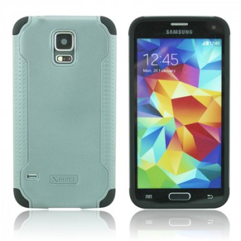 Двухкомпонентный нескользящий силиконовый чехол повышенной степени защиты для Samsung Galaxy S5 Mini Серый