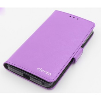 Чехол портмоне на силиконовой основе с магнитной застежкой для Sony Xperia E4 Фиолетовый