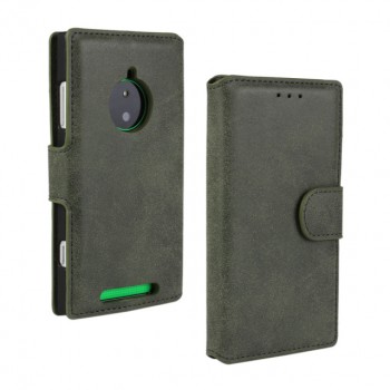 Чехол портмоне подставка винтажный с защелкой для Nokia Lumia 830 Серый