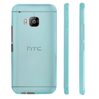 Силиконовый матовый полупрозрачный чехол для HTC One M9 Голубой