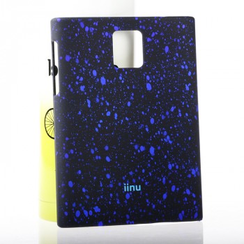 Пластиковый матовый непрозрачный чехол с объемным принтом Кляксы для Blackberry Passport Синий
