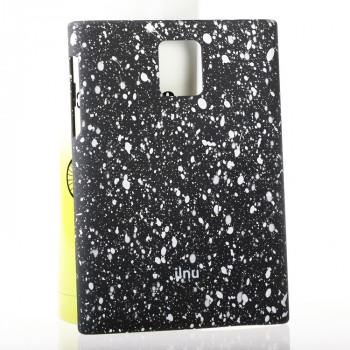 Пластиковый матовый непрозрачный чехол с объемным принтом Кляксы для Blackberry Passport Белый