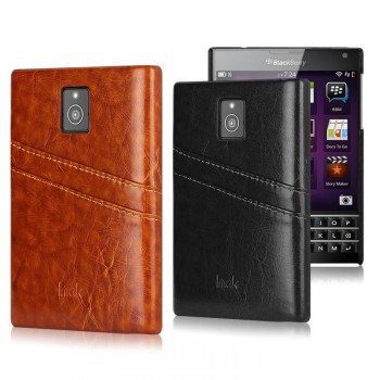 Кожаный чехол накладка с внешними карманами для Blackberry Passport