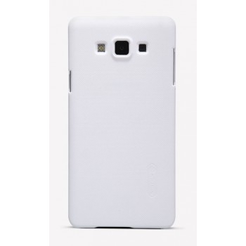 Пластиковый матовый нескользящий премиум чехол для Samsung Galaxy E7 Белый