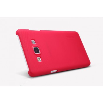 Пластиковый матовый нескользящий премиум чехол для Samsung Galaxy E7 Красный