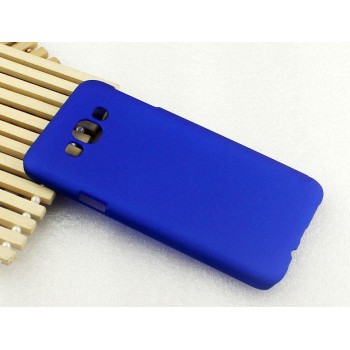 Пластиковый матовый непрозрачный чехол для Samsung Galaxy E7 Синий